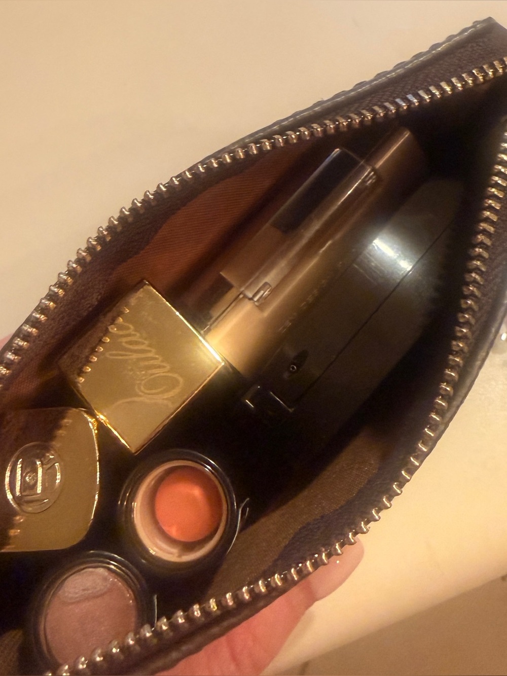 Brown Monogram Mini Bag with Gold Chain - Picture 11 of 12